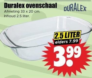 Duralex   ovenschaal folder aanbieding bij  Dirk - details