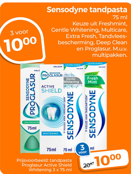 Sensodyne   tandpasta folder aanbieding bij  Trekpleister - details