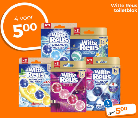 witte reus toiletblok 1 4 24 500 nederland oceaan kracht premium wellness scents citrus 7 delicate magnolia geuren actieve elementen blauw reiniging 5 folder aanbieding bij Trekpleister Witte Reus toiletblok folder aanbieding bij Trekpleister - details