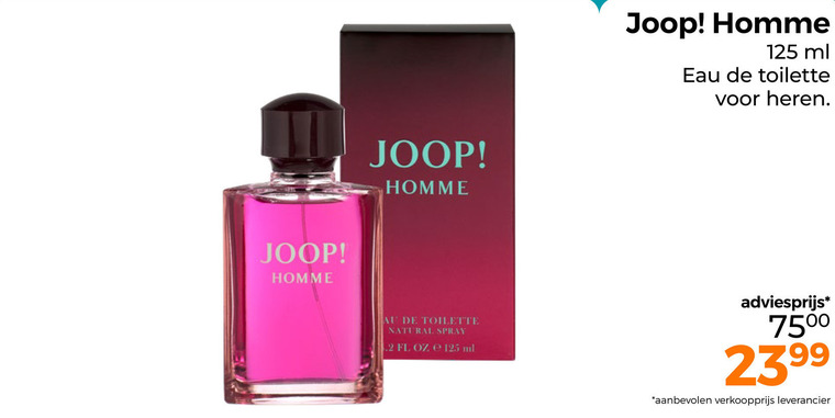 Joop   eau de toilette folder aanbieding bij  Trekpleister - details