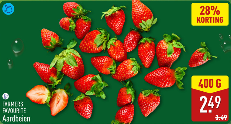 aardbeien 28 400 farmers favourite folder aanbieding bij Aldi