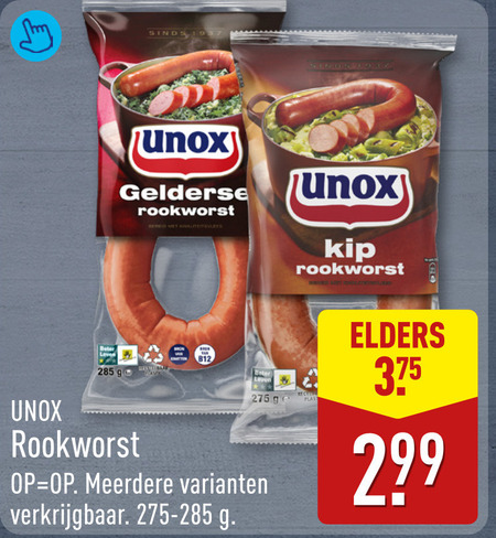 Unox   rookworst folder aanbieding bij  Aldi - details