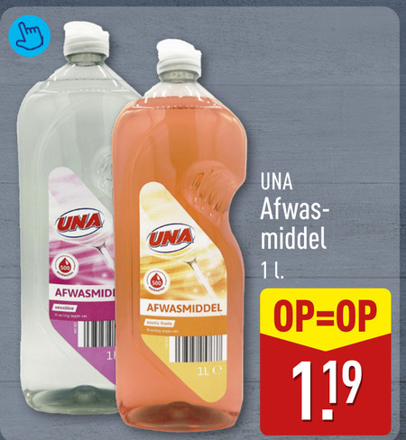 Una   afwasmiddel folder aanbieding bij  Aldi - details