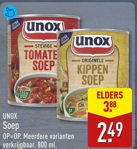 Unox   soep folder aanbieding bij  Aldi - details