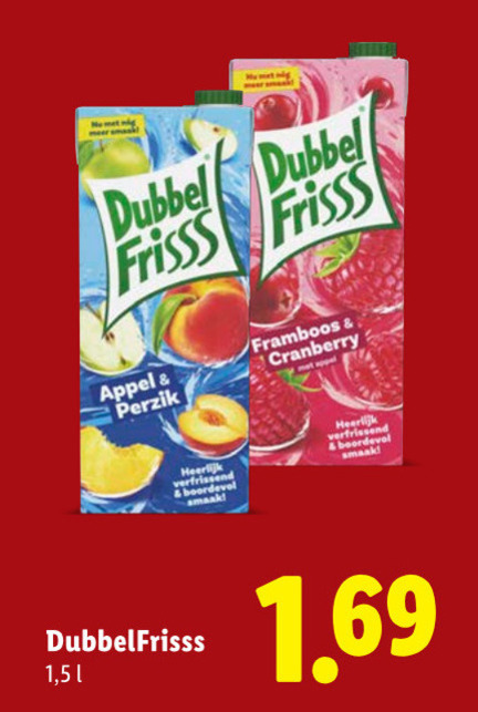 Dubbelfrisss   fruitdrank folder aanbieding bij  Lidl - details