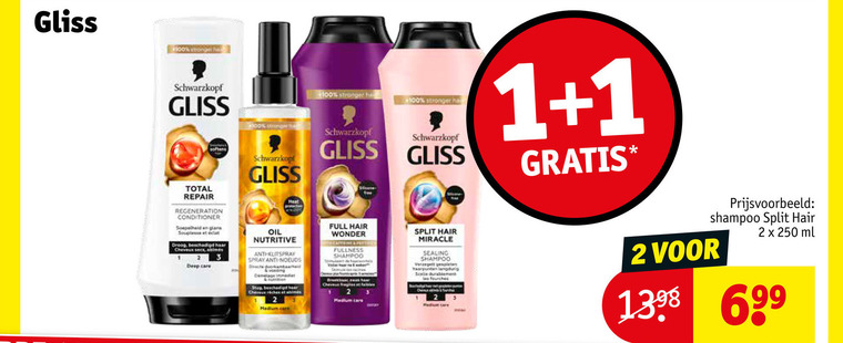 Gliss Kur   conditioner, shampoo folder aanbieding bij  Kruidvat - details