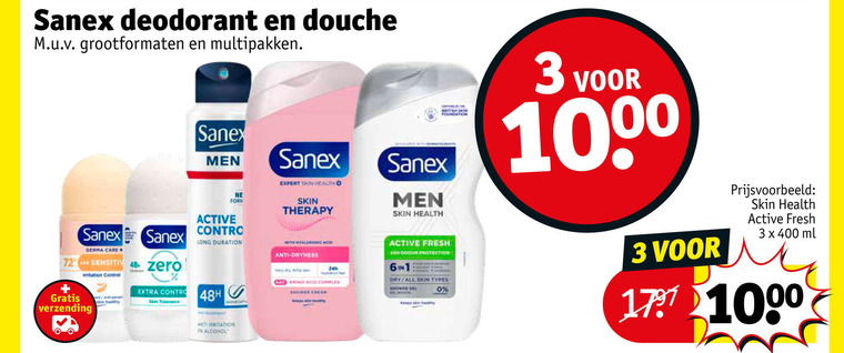 Sanex   deodorant, douchegel folder aanbieding bij  Kruidvat - details