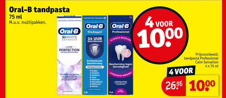 Oral-B   tandpasta folder aanbieding bij  Kruidvat - details