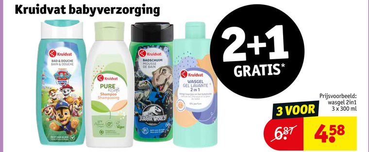 Kruidvat Huismerk   babyverzorging, babyshampoo folder aanbieding bij  Kruidvat - details