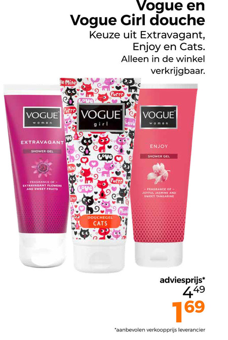 Vogue   douchegel folder aanbieding bij  Trekpleister - details