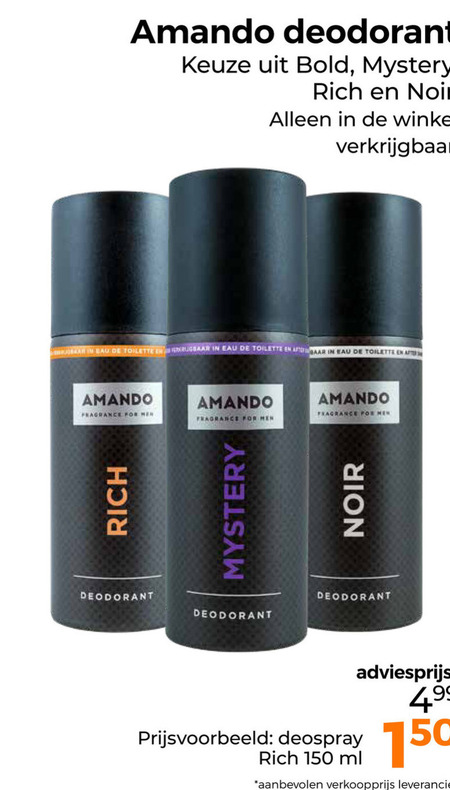 Amando   deodorant folder aanbieding bij  Trekpleister - details