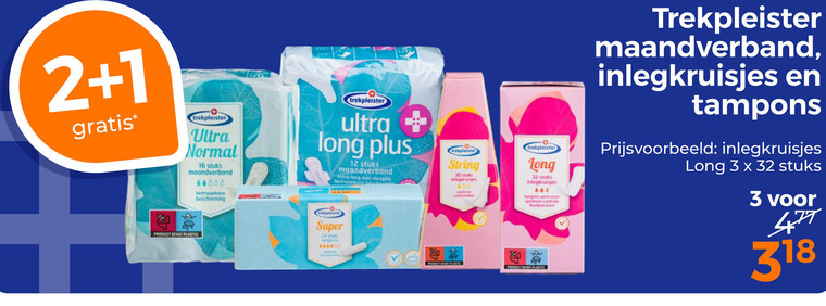 Trekpleister Huismerk   inlegkruisjes, tampons folder aanbieding bij  Trekpleister - details