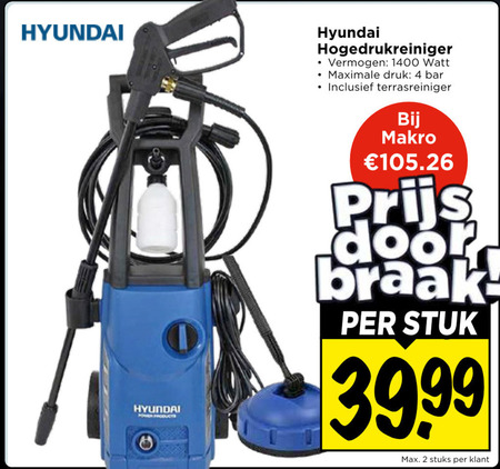 Hyundai   hogedrukreiniger folder aanbieding bij  Vomar - details