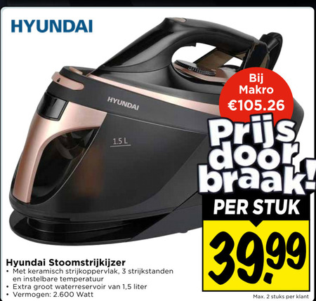 Hyundai   stoomstrijkijzer folder aanbieding bij  Vomar - details