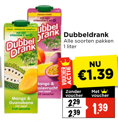 Dubbeldrank   fruitdrank folder aanbieding bij  Vomar - details