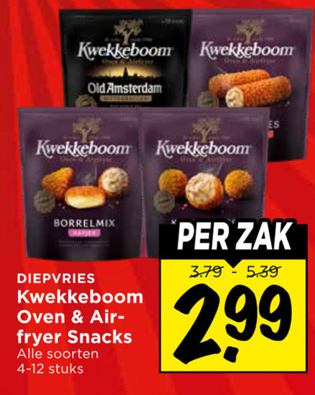 kwekkeboom kroketten snacks bitterballen old amsterdam borrelmix diepvries oven fryer soorten stuks zak folder aanbieding bij Vomar Kwekkeboom snack, bitterballen folder aanbieding bij Vomar - details