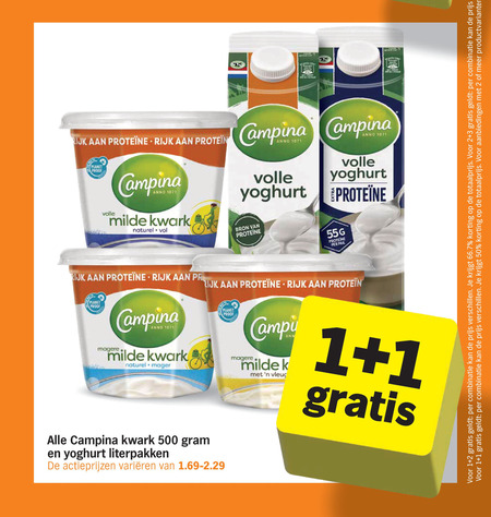 Campina   kwark, yoghurt folder aanbieding bij  Albert&nbsp;Heijn - details