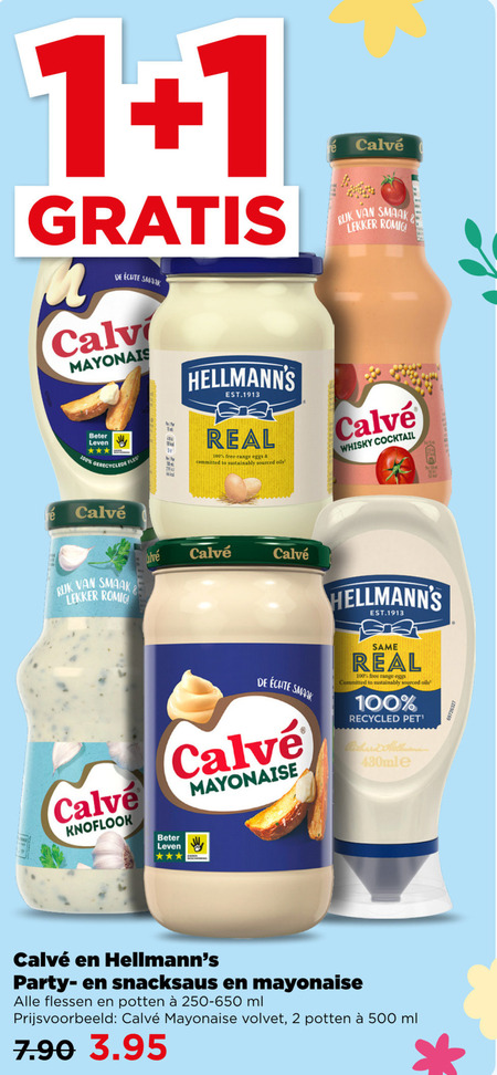 Calve   snacksaus, mayonaise folder aanbieding bij  Plus - details