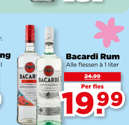 Bacardi   rum folder aanbieding bij  Plus - details