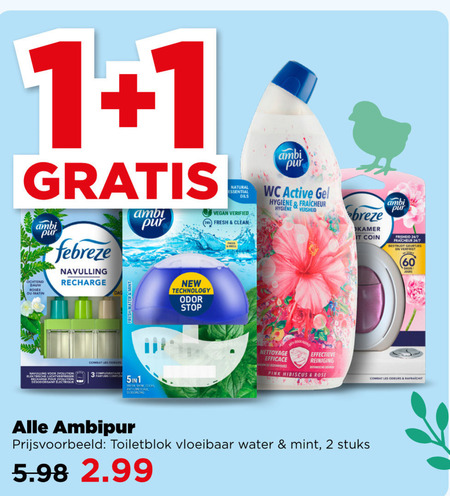Ambi Pur   luchtverfrisser, toiletblok folder aanbieding bij  Plus - details
