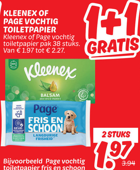 kleenex page vochtig toiletpapier tissues 1 2 100 pak stuks balsem aloe vera vitamin geur fris schoon folder aanbieding bij Dekamarkt Kleenex vochtig toiletpapier, tissue folder aanbieding bij Dekamarkt - details