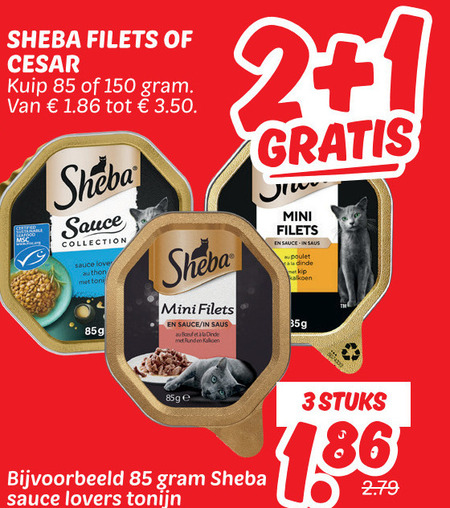 Sheba   kattenvoer, hondenvoer folder aanbieding bij  Dekamarkt - details