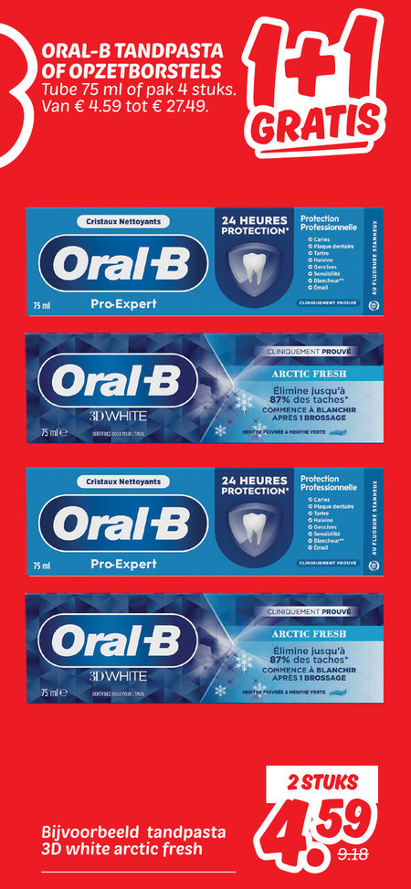 Oral-B   tandpasta folder aanbieding bij  Dekamarkt - details