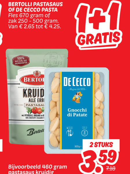 Bertolli   pastasaus, pasta folder aanbieding bij  Dekamarkt - details