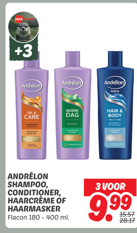 Andrelon   shampoo, conditioner folder aanbieding bij  Dekamarkt - details