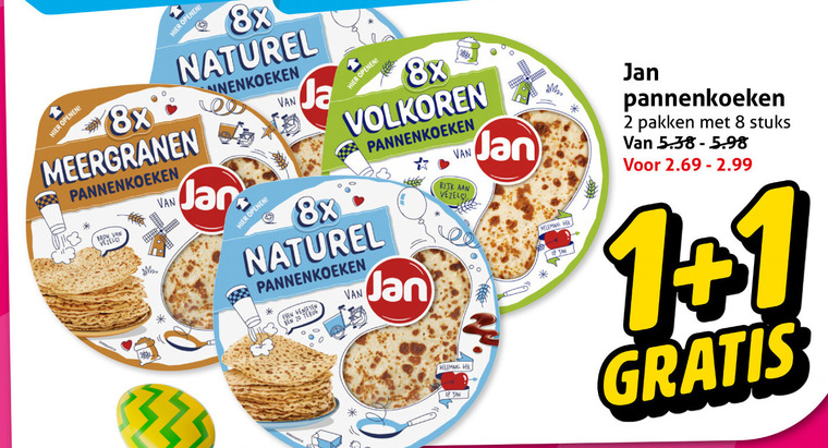 jan pannenkoeken 1 2 8 20 8x naturel meergranen volkoren genieten san rijk vezels tan pakken stuks folder aanbieding bij Hoogvliet Jan pannenkoek folder aanbieding bij Hoogvliet - details