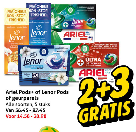 Lenor   wasmiddel folder aanbieding bij  Hoogvliet - details