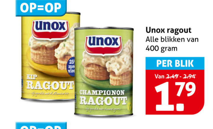 Unox   ragout folder aanbieding bij  Hoogvliet - details
