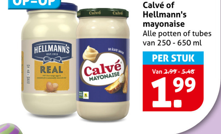 Hellmans   mayonaise folder aanbieding bij  Hoogvliet - details