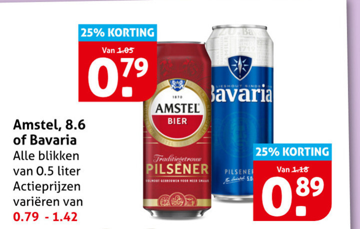 Bavaria   blikje bier folder aanbieding bij  Hoogvliet - details
