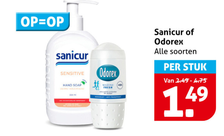 Odorex   douchegel, deodorant folder aanbieding bij  Hoogvliet - details