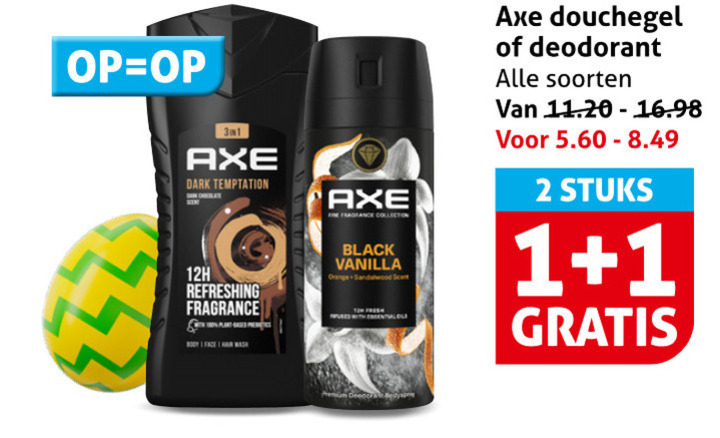 Axe   douchegel, deodorant folder aanbieding bij  Hoogvliet - details