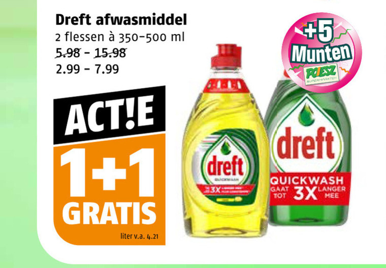 Dreft   afwasmiddel folder aanbieding bij  Poiesz - details