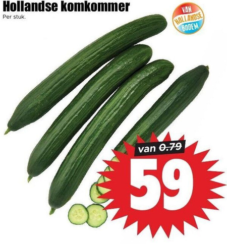komkommer hollandse stuk bodem folder aanbieding bij Dirk