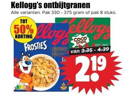 Kellogs   cereals folder aanbieding bij  Dirk - details