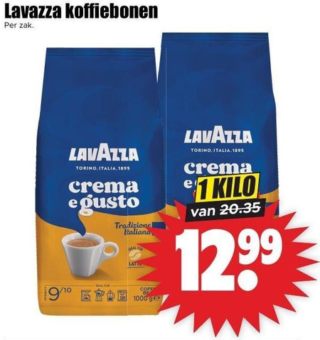 Lavazza   koffiebonen folder aanbieding bij  Dirk - details