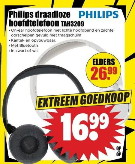 Philips   koptelefoon folder aanbieding bij  Dirk - details