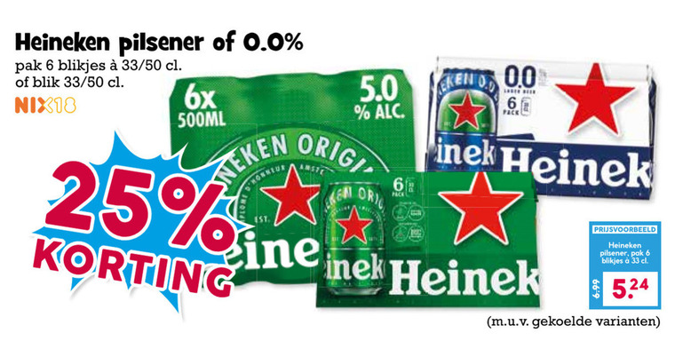 Heineken 0.0   blikje bier folder aanbieding bij  Boons&nbsp;Markt - details