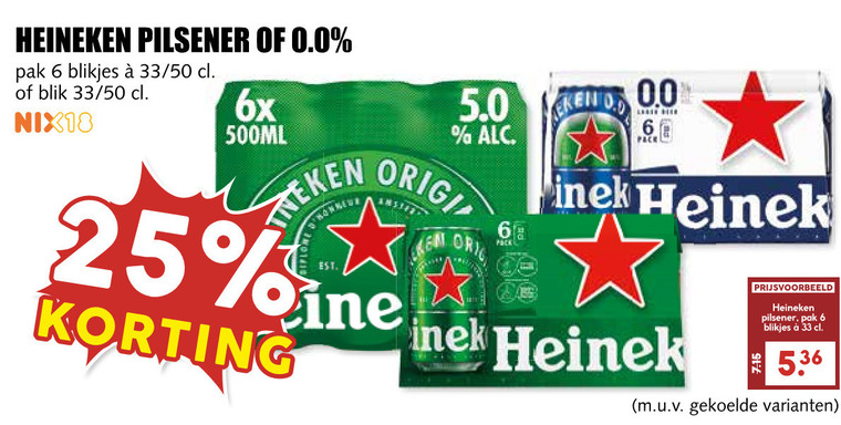 Heineken   blikje bier folder aanbieding bij  MCD&nbsp;Supermarkt&nbsp;Basis - details