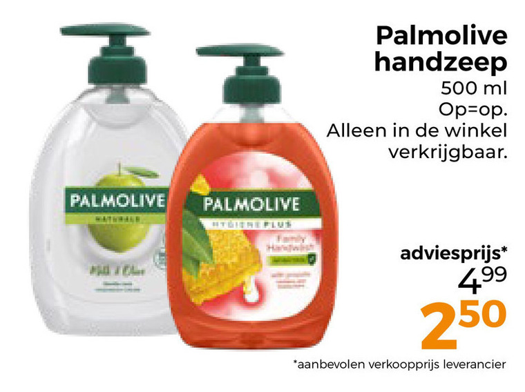 Palmolive   handzeep folder aanbieding bij  Trekpleister - details