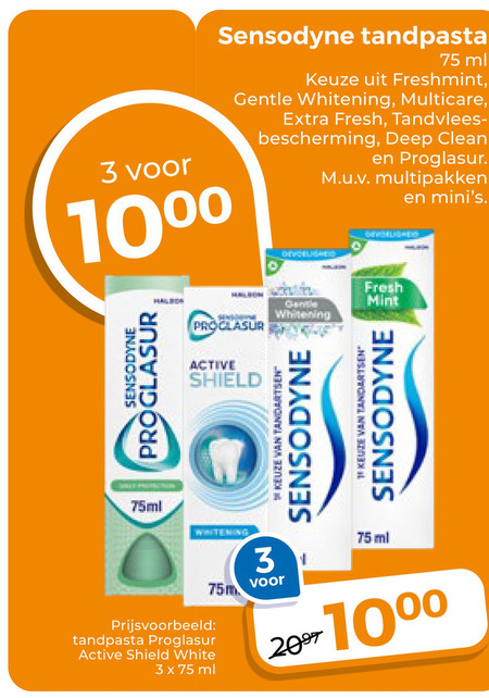 Sensodyne   tandpasta folder aanbieding bij  Trekpleister - details