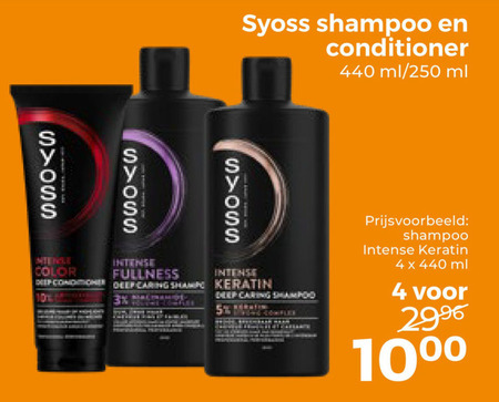 Syoss   shampoo, conditioner folder aanbieding bij  Trekpleister - details