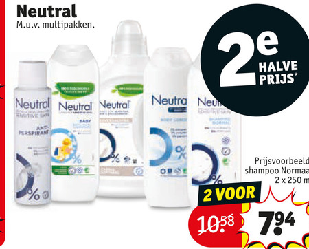 neutral douchegel shampoo deodorant 2 7 250 multipakken anti-perspirant halve normaal folder aanbieding bij Kruidvat Neutral shampoo, douchegel folder aanbieding bij Kruidvat - details