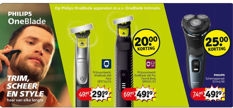 Philips   elektrisch scheerapparaat folder aanbieding bij  Kruidvat - details