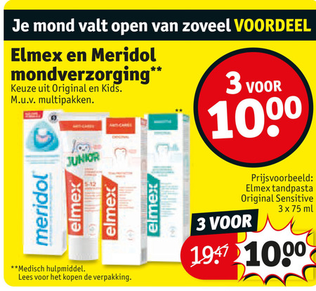 Meridol   tandpasta folder aanbieding bij  Kruidvat - details
