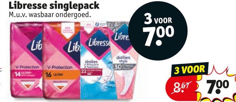 Libresse   maandverband, inlegkruisjes folder aanbieding bij  Kruidvat - details